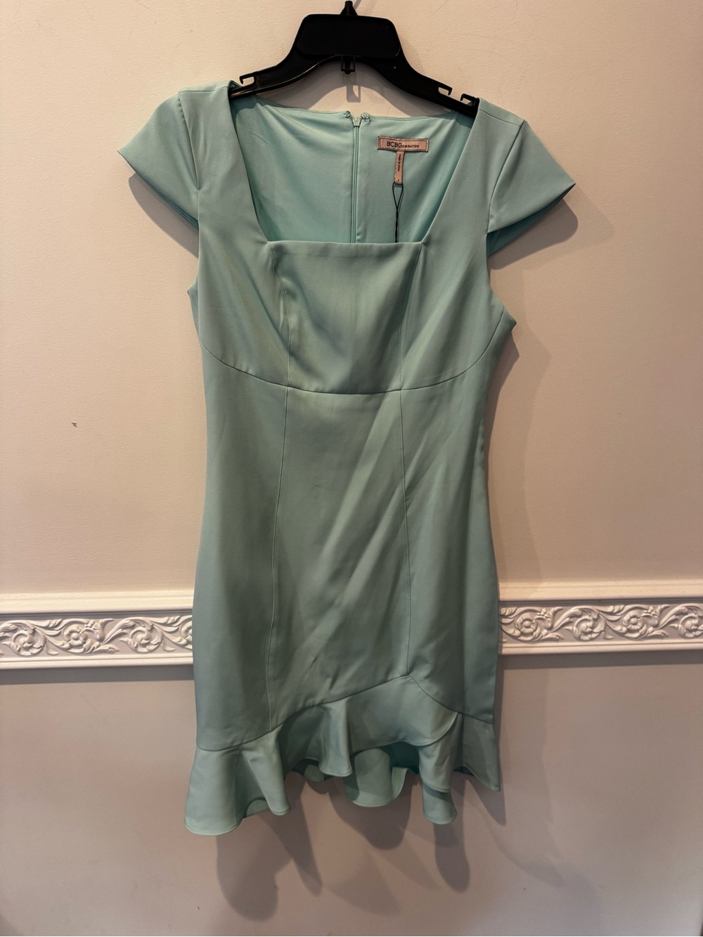 BCBGeneration Cap Sleeve Mini Dress in Robins Egg Pastel Blue/green NWT - Picture 4 of 9
